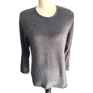 Cuddle Duds Grey Solid Warm Shirt Sz XXL Womens Round Neck Long Sleeve